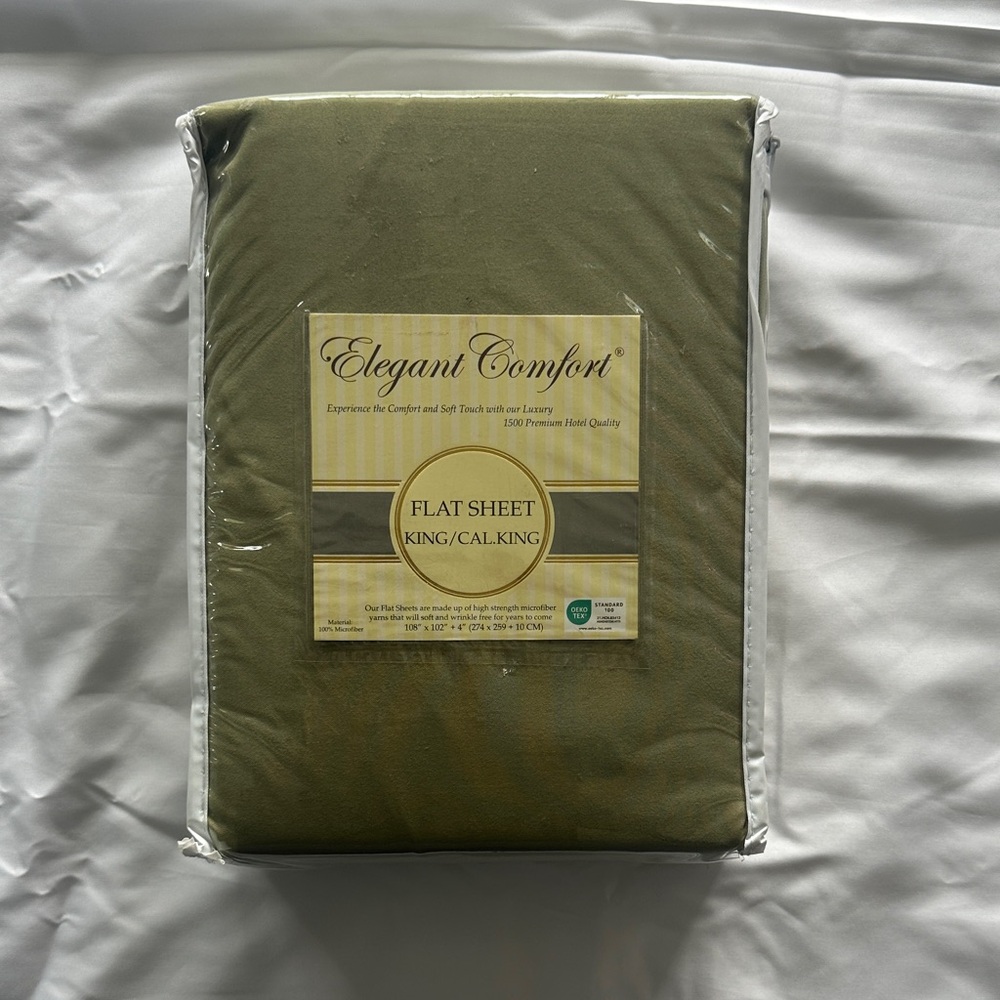 Olive Flat Sheet - King/Cal-King